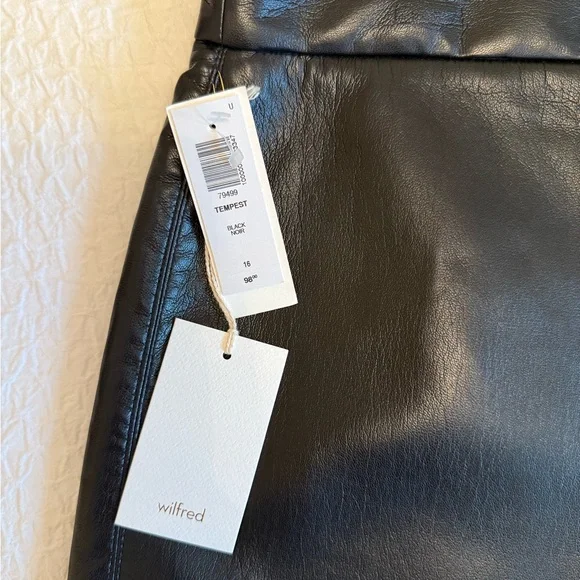 Wilfred Tempest Faux Leather Mini Skirt – Black – Size 16 (NWT) - Picture 2 of 11